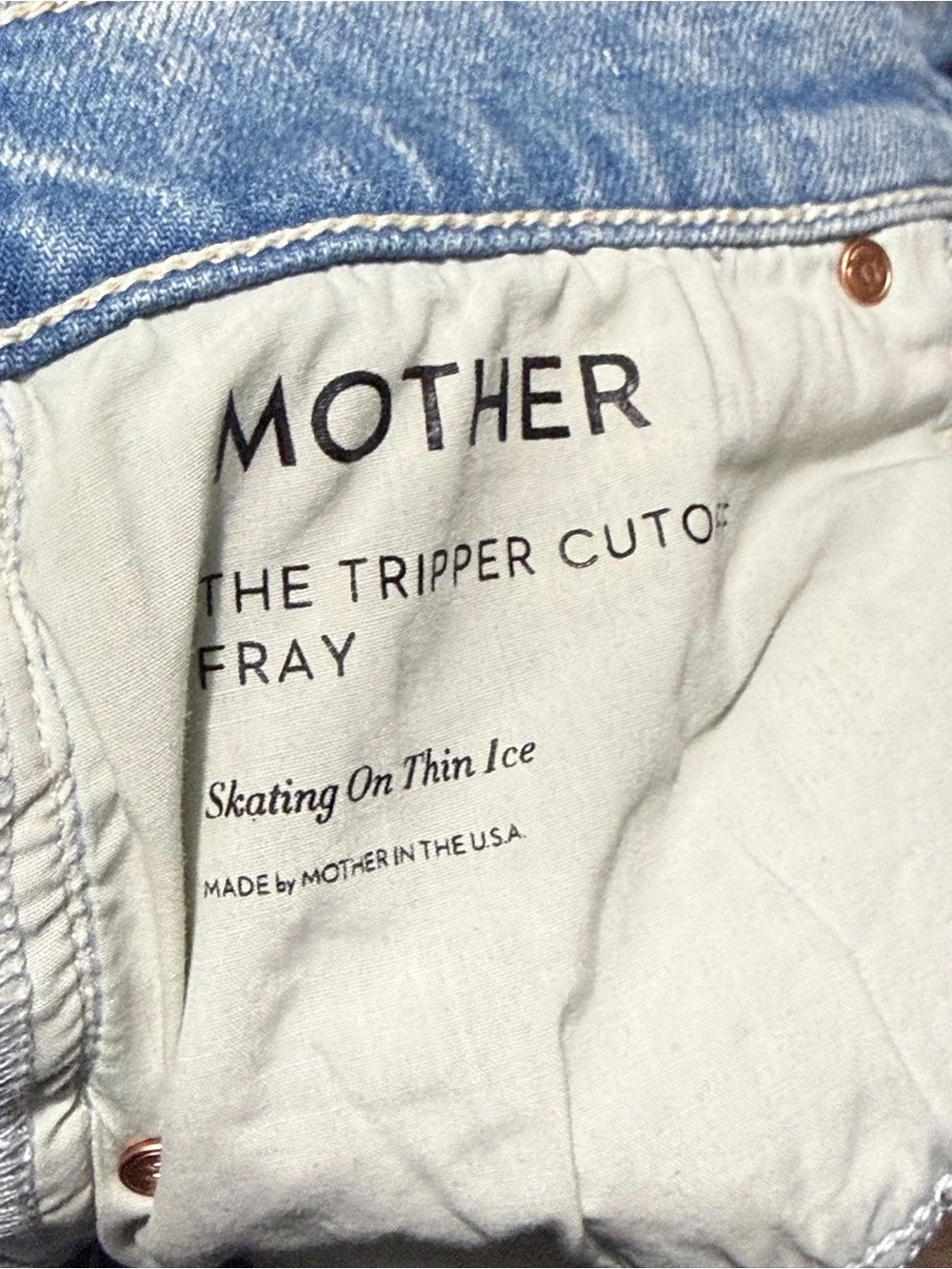 Mother Superior The Tripper Cutoff Fray Shorts Women's 29 in Skating on Thin Ice